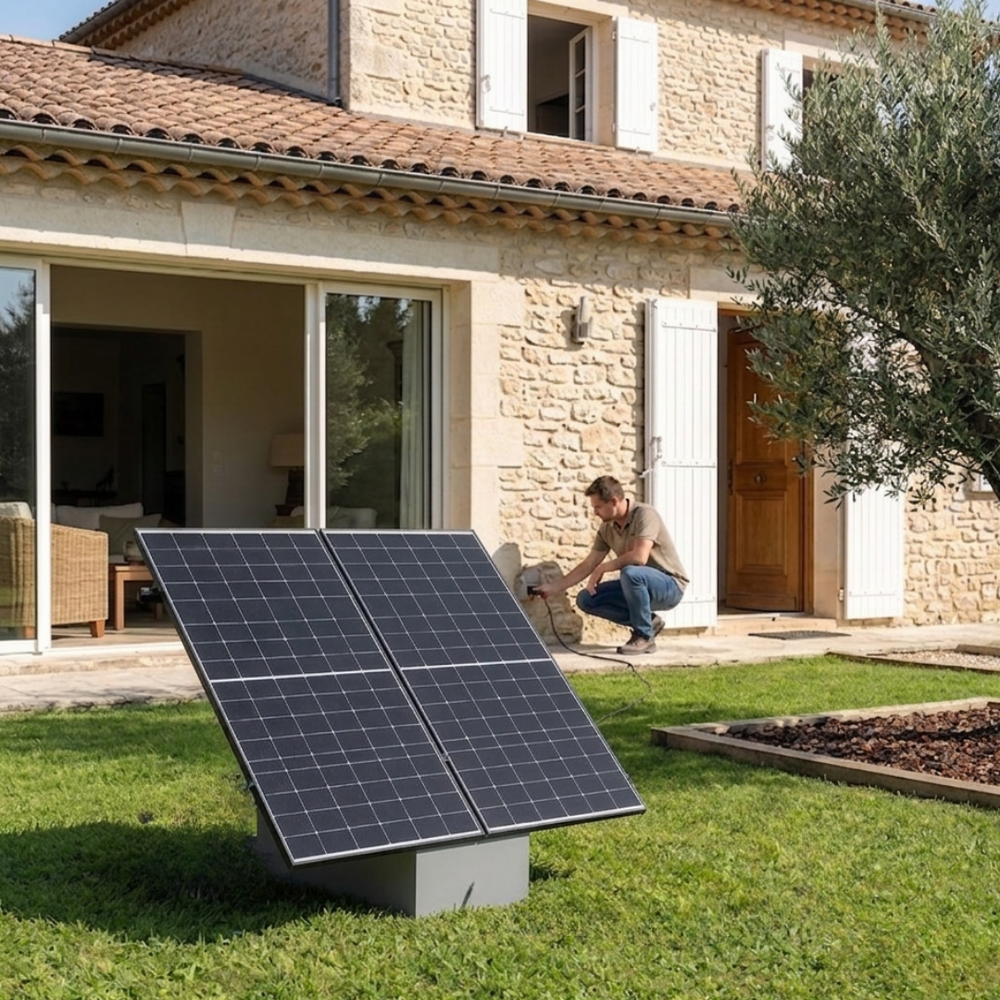 Support au sol universel pour 2 panneaux solaires